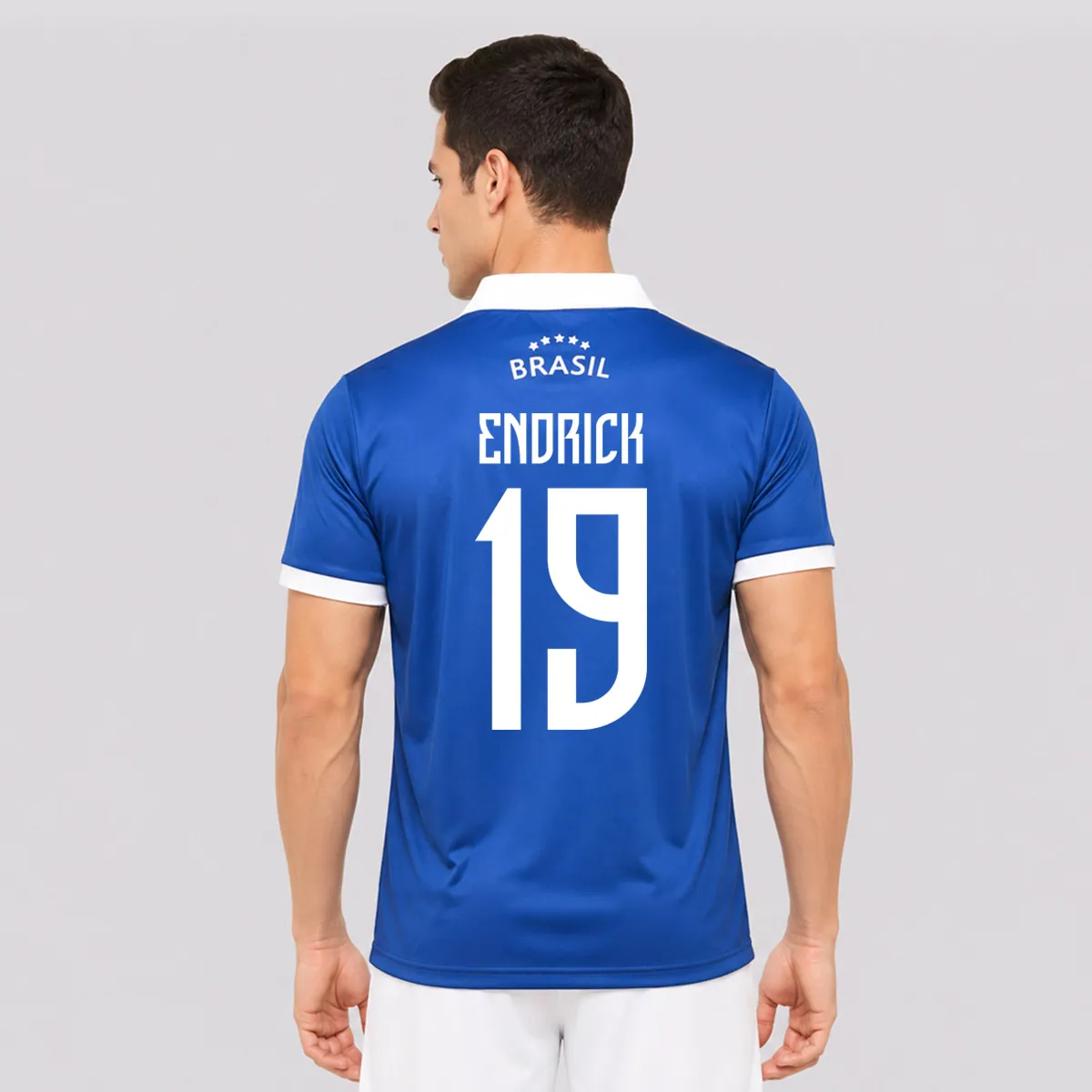 Camisa Brasil Seleção Azul 19 Endrick