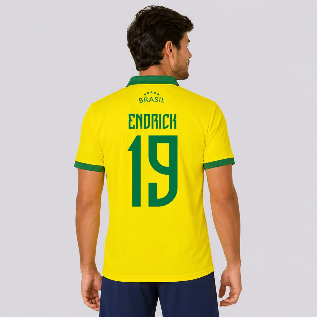 Camisa Brasil Seleção Amarela 19 Endrick